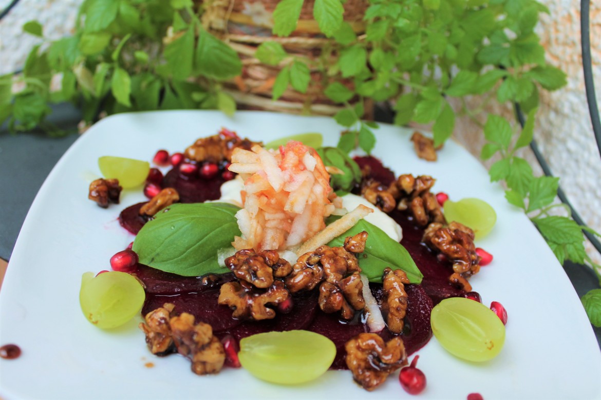 Rote Bete Carpaccio Ziegenkäse - www.candbwithandrea.com - Rezept