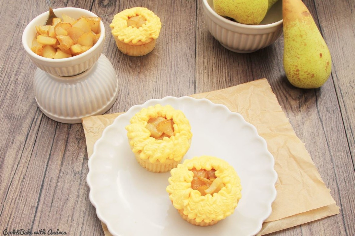 C&B with Andrea – Birne-Vanille-Cupcakes Rezept –  www.candbwithandrea.com – Sommer