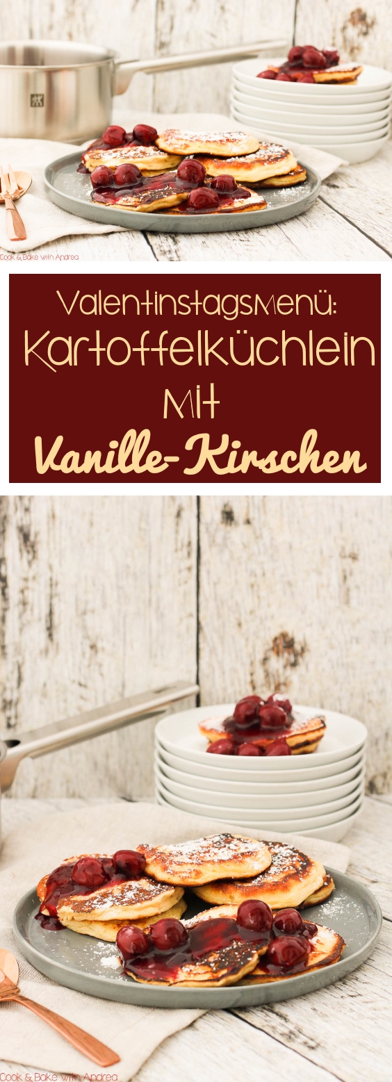 C&B with Andrea - Kartoffelküchlein mit Vanille-Kirschen Rezept - www.candbwithandrea.com - Collage