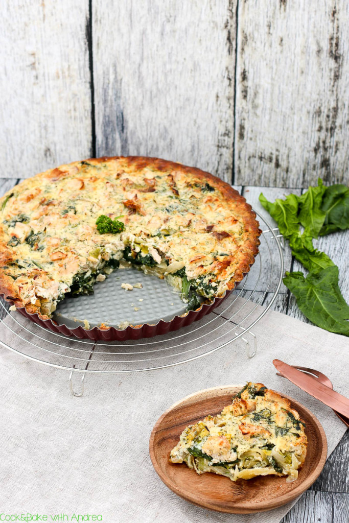 Herzhafte Quiche mit Lachs und Spinat - C&amp;B with Andrea