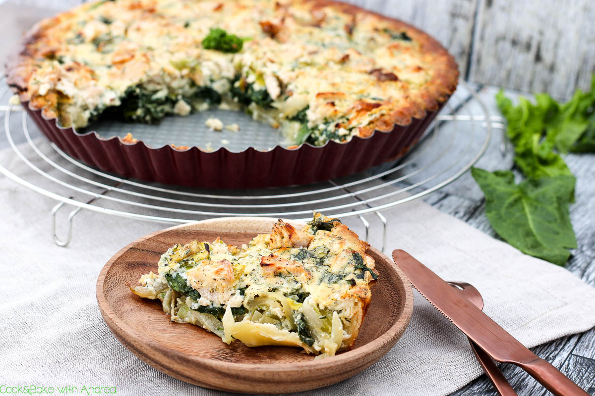 Herzhafte Quiche mit Lachs und Spinat - C&amp;B with Andrea