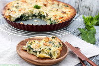 Herzhafte Quiche mit Lachs und Spinat