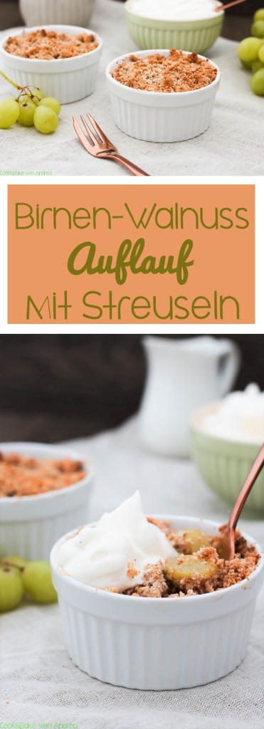 Birnen-Walnuss-Auflauf mit Streusel - C&B with Andrea Birnen-Walnuss-Auflauf mit Streusel - C&B with Andrea