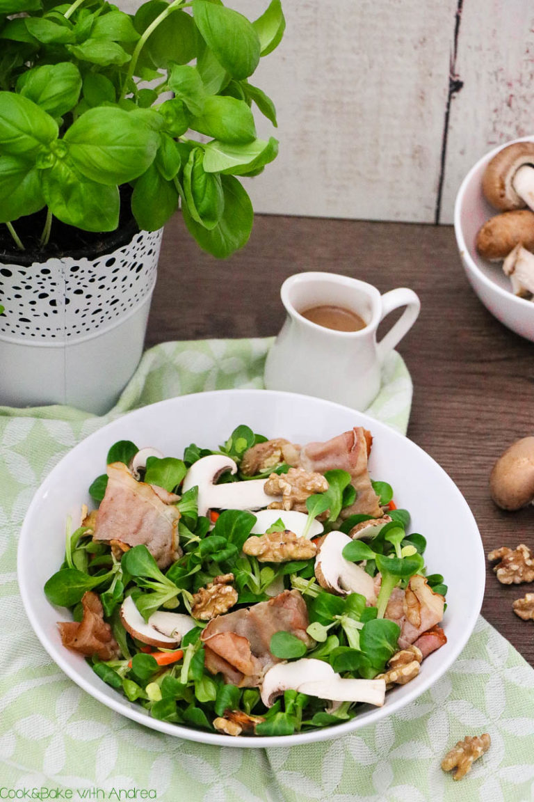 Herzhafter Salat mit Speck und Champignons - C&amp;B with Andrea