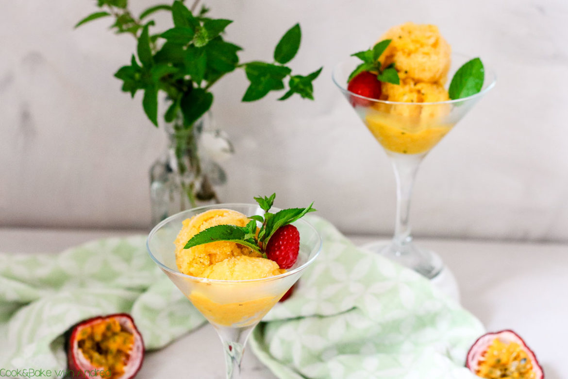 Erfrischendes Mango-Passionsfrucht-Sorbet - C&amp;B with Andrea