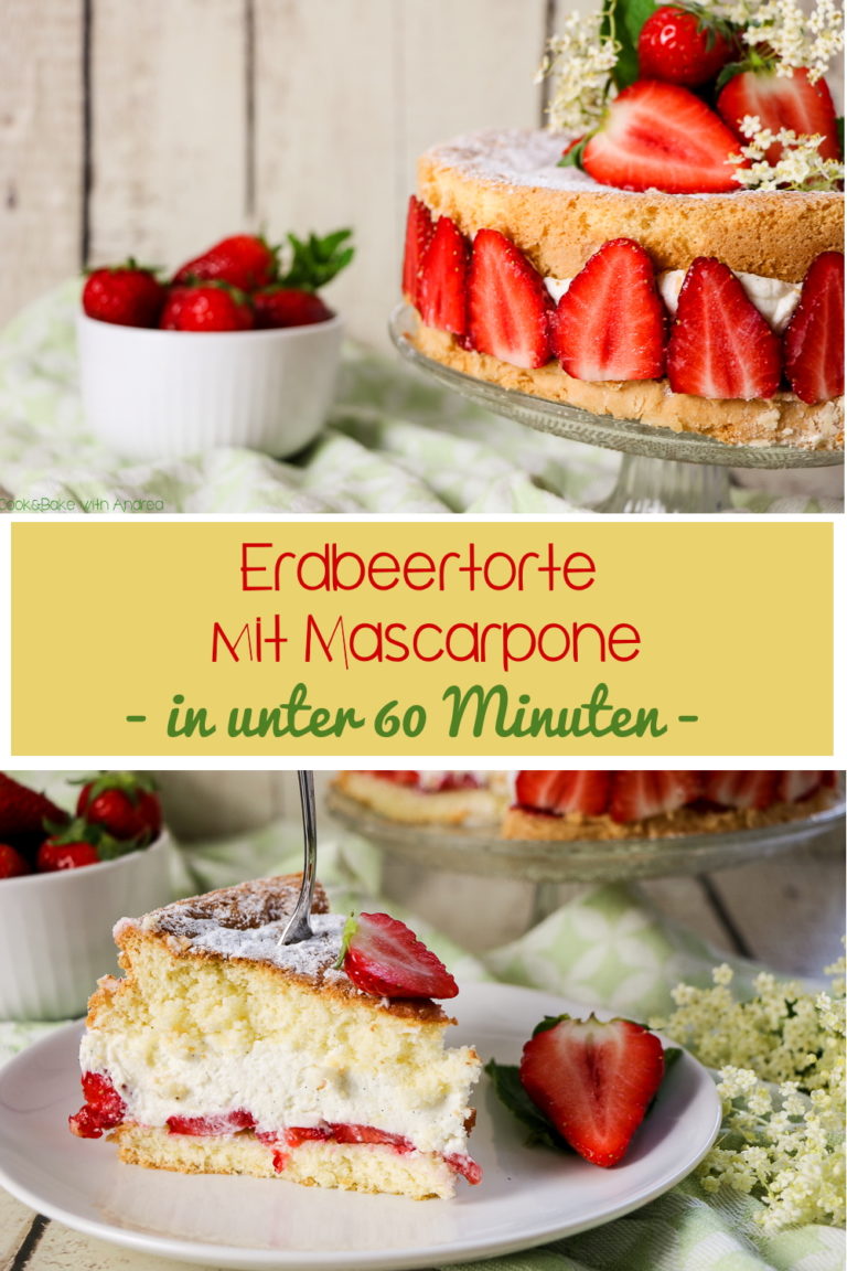 Erdbeertorte mit Mascarpone und Holunderblütensirup - C&amp;B with Andrea